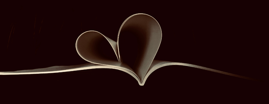 heart valentine with book