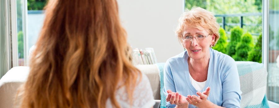 lady talking to daughter